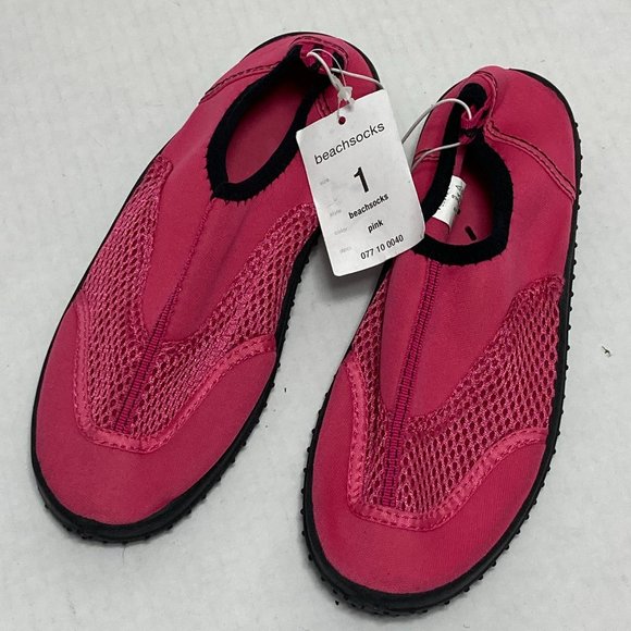 Girl's Size 1 Beachsocks Aqua Sock Water Shoes - Picture 6 of 7